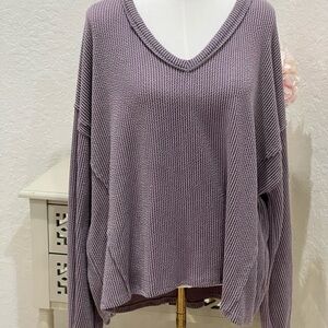 Altar'd State Lavender V-Neck Sweater